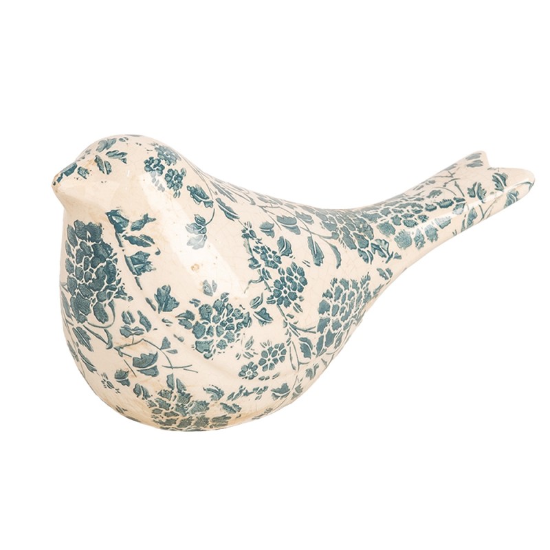 Clayre & Eef Dekorationsfigur Vogel 22x9x12 cm Beige Keramik