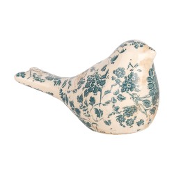 Clayre & Eef Decoratie Beeld Vogel 16x7x9 cm Beige Keramiek