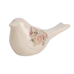 Clayre & Eef Statuetta decorativa Uccello 25x10x13 cm Beige Ceramica