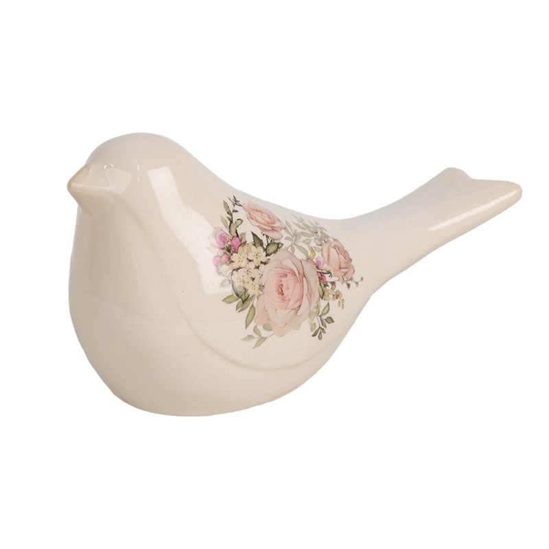 Clayre & Eef Dekorationsfigur Vogel 25x10x13 cm Beige Keramik
