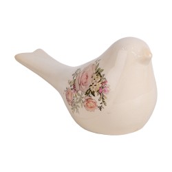 Clayre & Eef Statuetta decorativa Uccello 25x10x13 cm Beige Ceramica