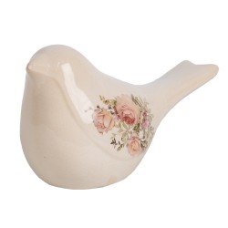 Clayre & Eef Figurine décorative Oiseau 22x9x12 cm Beige Céramique