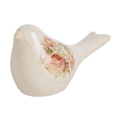 Clayre & Eef Image de décoration Oiseau 16x7x9 cm Beige Céramique