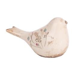 Clayre & Eef Decorative Figurine Bird 22x9x12 cm Beige Ceramic