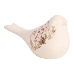 Clayre & Eef Decoratie Beeld Vogel 22x9x12 cm Beige Keramiek