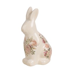 Clayre & Eef Image de décoration Lapin 13x10x22 cm Beige Céramique