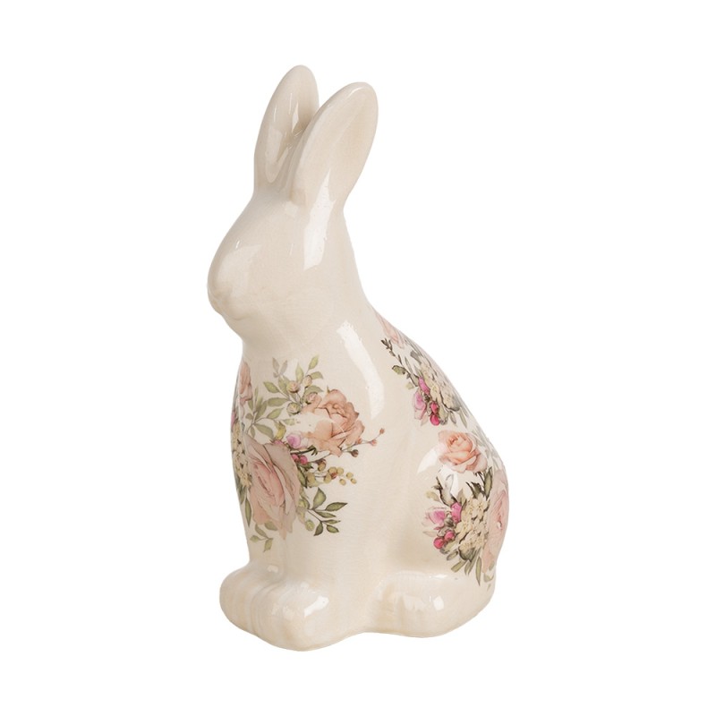 Clayre & Eef Image de décoration Lapin 13x10x22 cm Beige Céramique