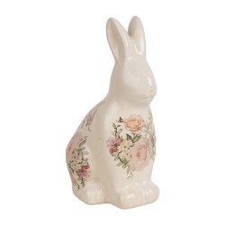 Clayre & Eef Image de décoration Lapin 13x10x22 cm Beige Céramique