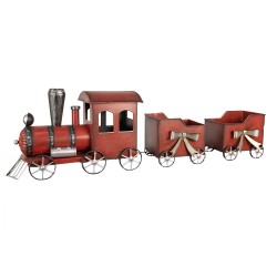 Clayre & Eef Decorazione di Natalizie Treno 94x18x28 cm Rosso Metallo