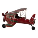 Clayre & Eef Decorazione di Natalizie Aereo 41x37x21 cm Rosso Metallo