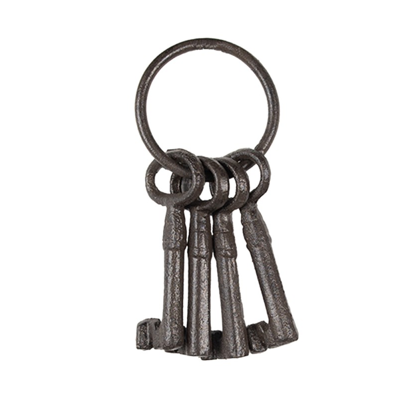 Clayre & Eef Decoratie Sleutelbos 6x3x13 cm Bruin Metaal