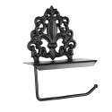 Clayre & Eef Porte-rouleau de papier toilette 18x10x24 cm Noir Métal