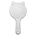 Clayre & Eef Haarbürste 19x10x3 cm Silberfarbig Kunststoff Katze