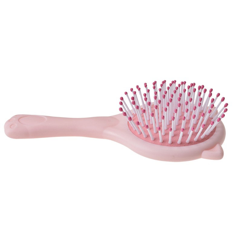Clayre & Eef Haarborstel 15x8x3 cm Roze Kunststof Glas Kat