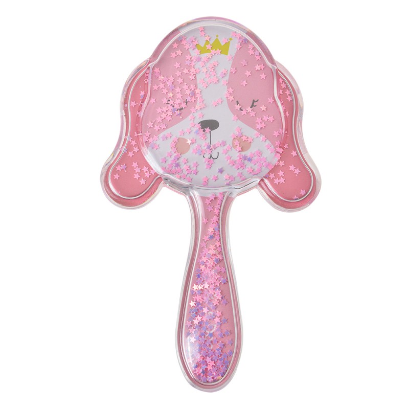 Clayre & Eef Spazzola per capelli 15x9x3 cm Rosa Plastica Cane