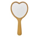 Clayre & Eef Hair Brush 15x8x3 cm Beige Brown Plastic Glass Heart-Shaped Heart