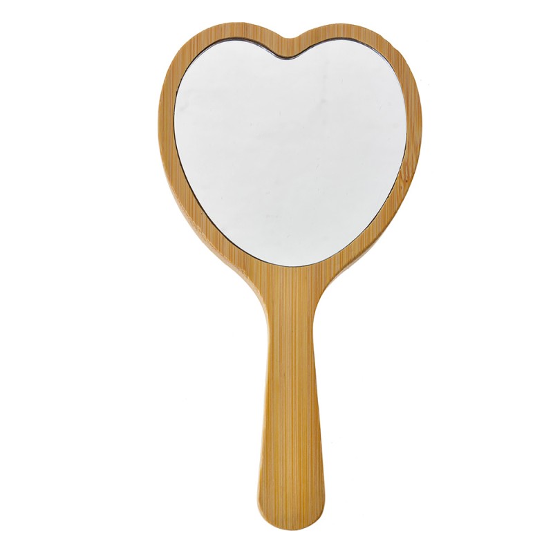 Clayre & Eef Hair Brush 15x8x3 cm Beige Brown Plastic Glass Heart-Shaped Heart