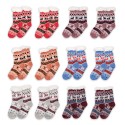 Clayre & Eef Weihnachtssocken Set von 12 one size Mehrfarbig Synthetisch Hirsche