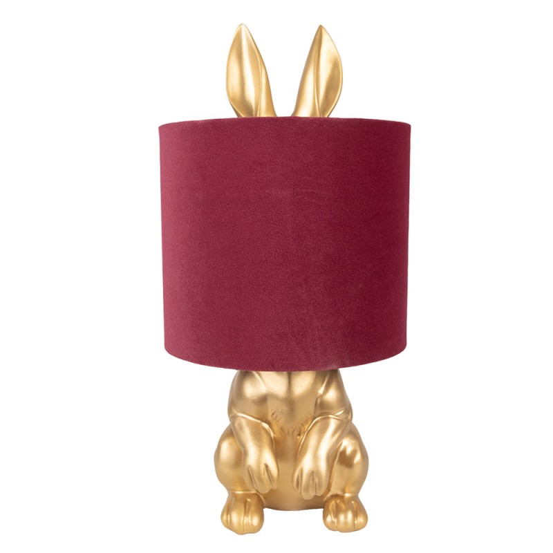 Clayre & Eef Lampada da tavolo Coniglio Ø 20x42 cm Color oro Rosso Plastica