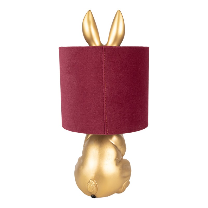 Clayre & Eef Lampada da tavolo Coniglio Ø 20x42 cm Color oro Rosso Plastica