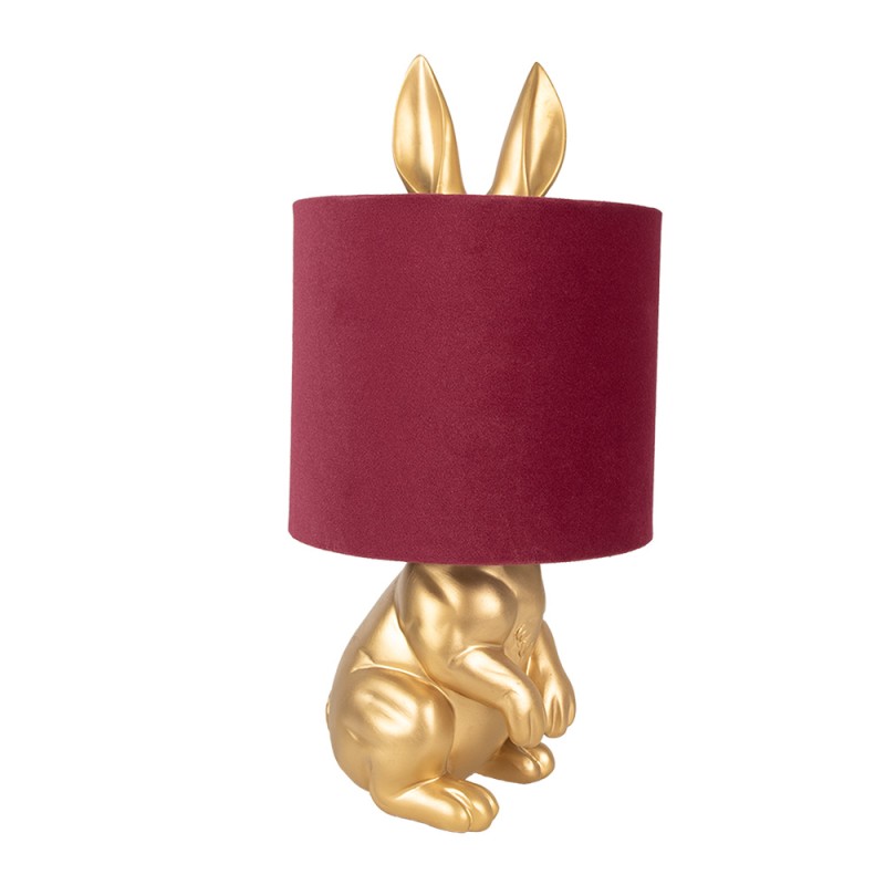 Clayre & Eef Lampada da tavolo Coniglio Ø 20x42 cm Color oro Rosso Plastica