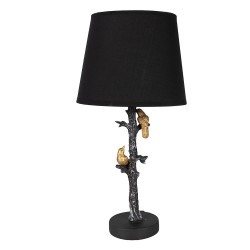 Clayre & Eef Lampe de table Ø 23x45 cm Noir Plastique Oiseau