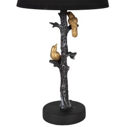 Clayre & Eef Lampe de table Ø 23x45 cm Noir Plastique Oiseau