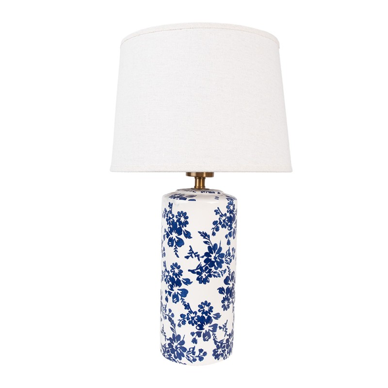 Clayre & Eef Table Lamp Ø 28x50 cm White Ceramic