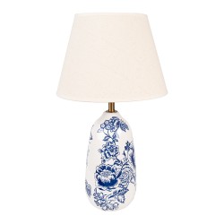 Clayre & Eef Table Lamp Ø 28x49 cm White Ceramic