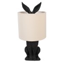 Clayre & Eef Table Lamp Rabbit Ø 20x43 cm Black Beige Plastic