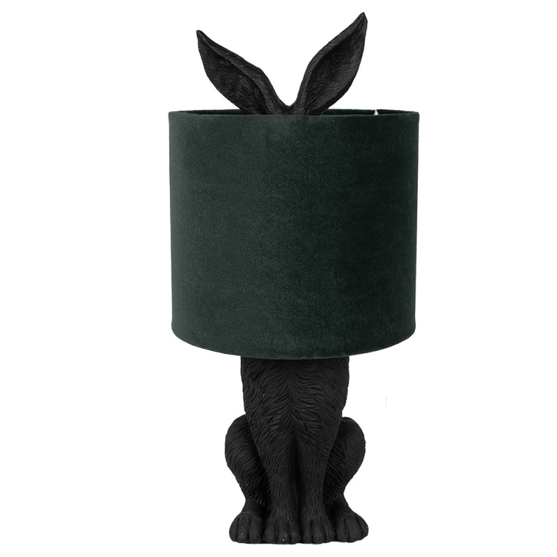 Clayre & Eef Lampe de table Lapin Ø 20x43 cm Noir Vert Plastique