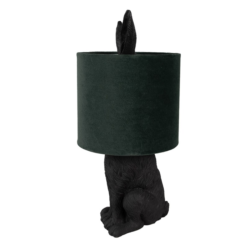 Clayre & Eef Lampe de table Lapin Ø 20x43 cm Noir Vert Plastique