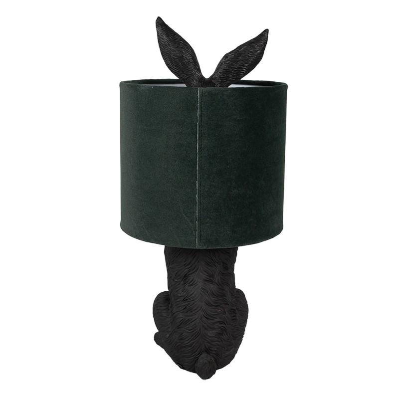 Clayre & Eef Lampe de table Lapin Ø 20x43 cm Noir Vert Plastique