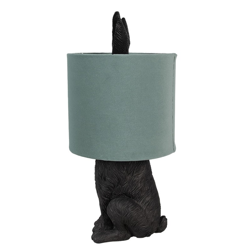 Clayre & Eef Table Lamp Rabbit Ø 20x43 cm Black Green Plastic