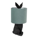Clayre & Eef Table Lamp Rabbit Ø 20x43 cm Black Green Plastic
