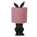 Clayre & Eef Table Lamp Rabbit Ø 20x43 cm Black Pink Plastic