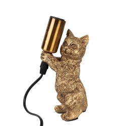Clayre & Eef Table Lamp 9x9x18 cm Gold colored Plastic