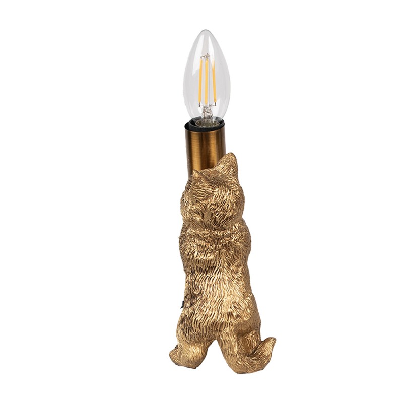 Clayre & Eef Table Lamp 9x9x18 cm Gold colored Plastic
