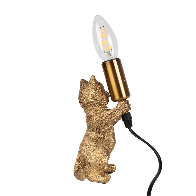 Clayre & Eef Table Lamp 9x9x18 cm Gold colored Plastic