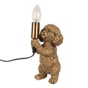 Clayre & Eef Table Lamp Dog 11x13x23 cm Gold colored Plastic
