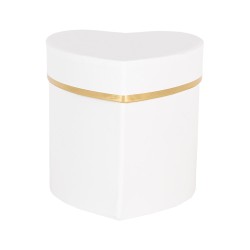 Clayre & Eef Geschenkdoos 10x10x10 cm Wit Karton Hartvormig