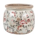 Clayre & Eef Pot de fleurs Ø 16x13 cm Gris Céramique Fleurs