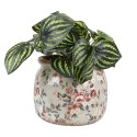 Clayre & Eef Pot de fleurs Ø 16x13 cm Gris Céramique Fleurs