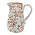 Clayre & Eef Brocca decorativa 16x12x18 cm Grigio Ceramica Fiori