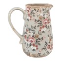 Clayre & Eef Brocca decorativa 16x12x18 cm Grigio Ceramica Fiori
