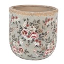 Clayre & Eef Pot de fleurs Ø 17x16 cm Gris Céramique Fleurs