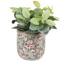 Clayre & Eef Pot de fleurs Ø 17x16 cm Gris Céramique Fleurs