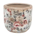 Clayre & Eef Pot de fleurs Ø 14x13 cm Gris Céramique Fleurs