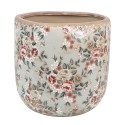Clayre & Eef Pot de fleurs Ø 19x18 cm Gris Céramique Fleurs