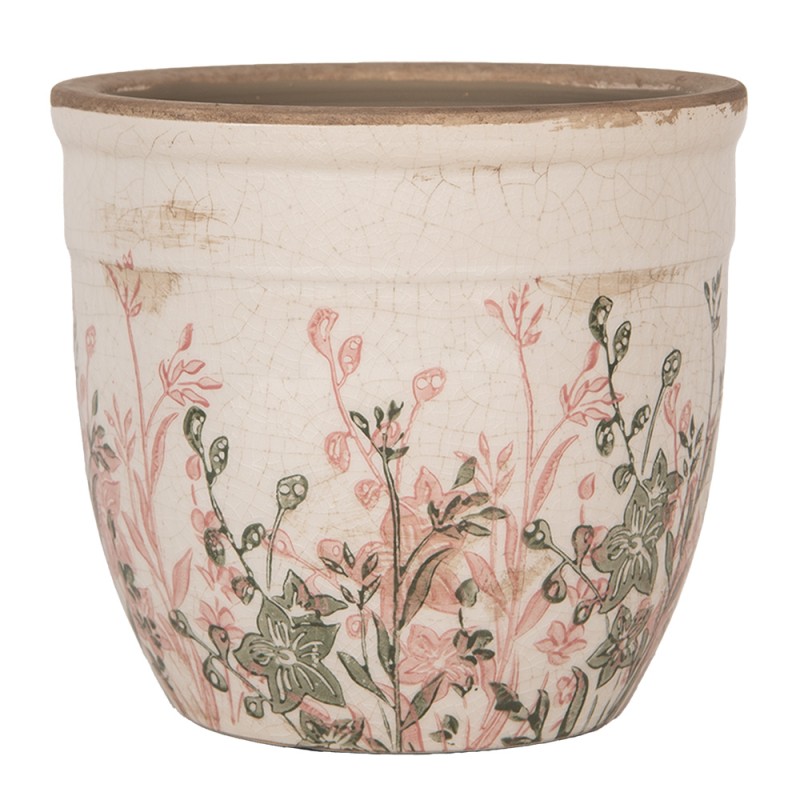 Clayre & Eef Fioriera Ø 16x14 cm Beige Ceramica Fiori